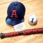 Fondant Baseball Hat, Baseball, Bat, Perfect For..